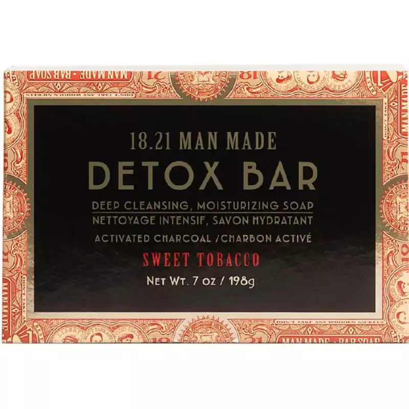 1821 MAN MADE Valomasis muilas vyrams Detox Bar Soap Sweet Tobacco, 198g