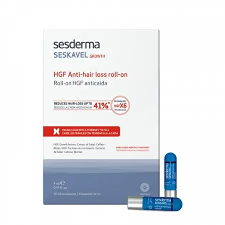 SESDERMA SESKAVEL HGF Rutulinės ampulės nuo plaukų slinkimo, 30X4 ml